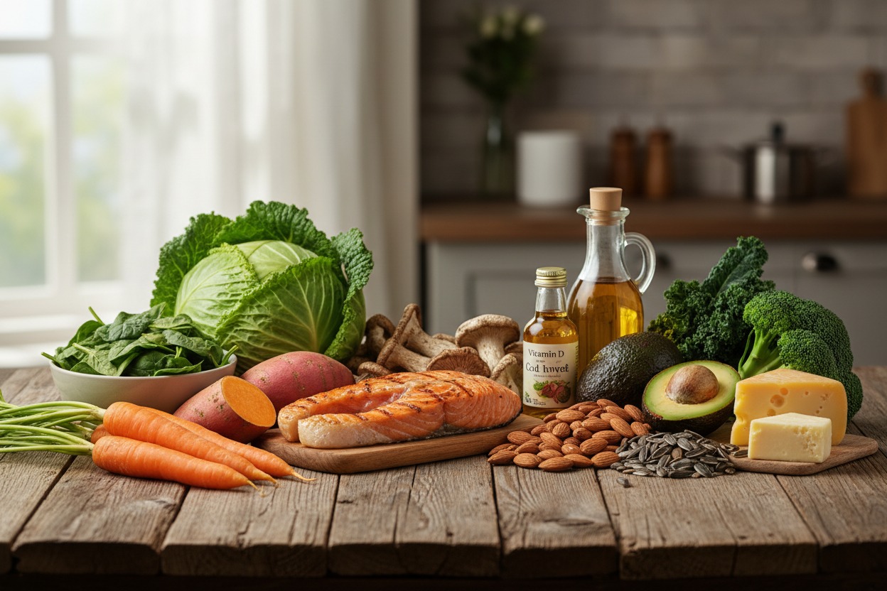 Vitamíny rozpustné v tukoch a ich potravinové zdroje.